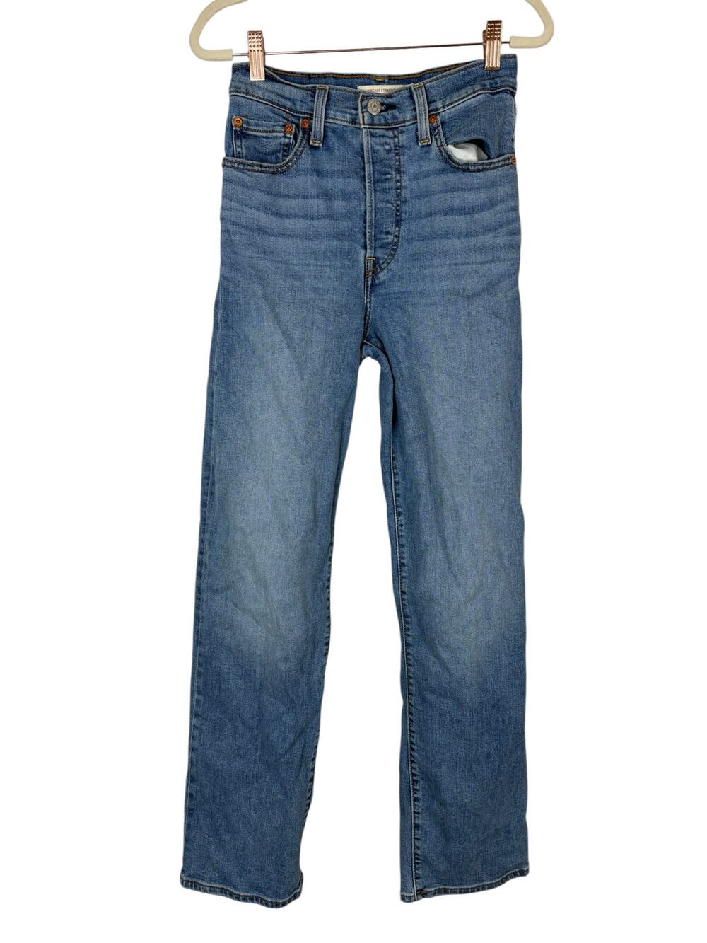 Levis Ribcage Straight Ankle Jeans High Rise Classic Retro Y2K Vintage 26